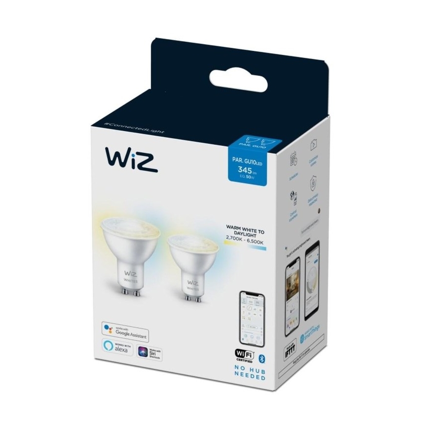 SET 2x LED Zatemnitvena žarnica PAR16 GU10/4,7W/230V 2700-6500K CRI 90 Wi-Fi - WiZ