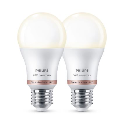 SET 2x LED Zatemnitvena žarnica Philips A60 E27/8W/230V Wi-Fi