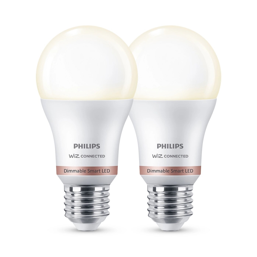 SET 2x LED Zatemnitvena žarnica Philips A60 E27/8W/230V Wi-Fi