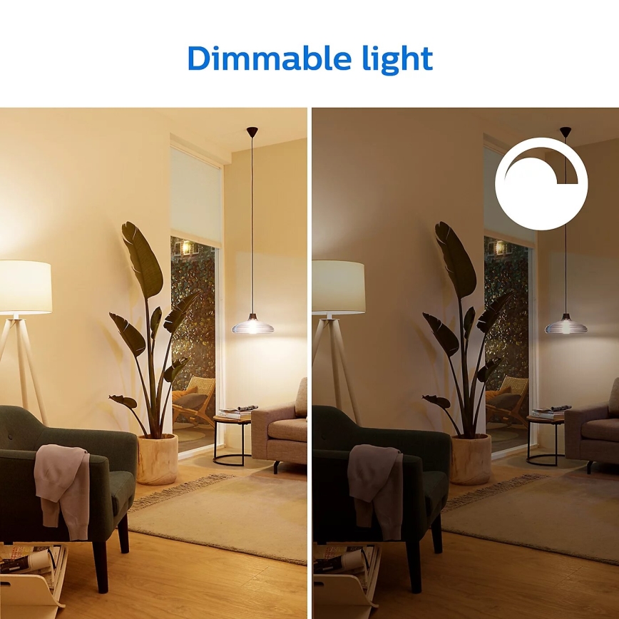 SET 2x LED Zatemnitvena žarnica Philips A60 E27/8W/230V Wi-Fi