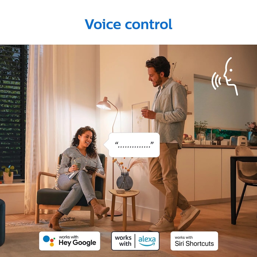 SET 2x LED Zatemnitvena žarnica Philips A60 E27/8W/230V Wi-Fi