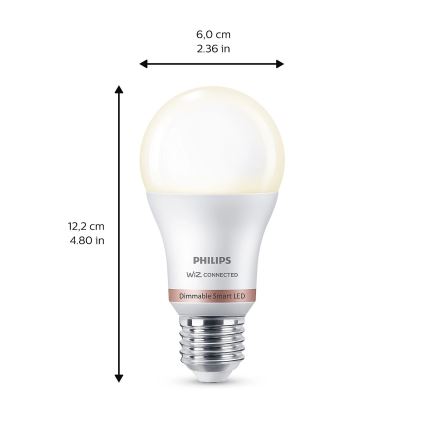 SET 2x LED Zatemnitvena žarnica Philips A60 E27/8W/230V Wi-Fi