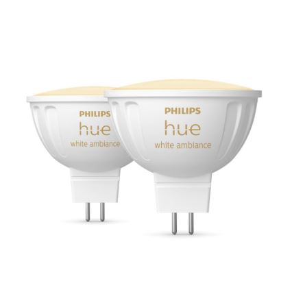 SET 2x LED Zatemnitvena žarnica Philips Hue White Ambiance GU5,3/MR16/5,1W/12V 2200-6500K