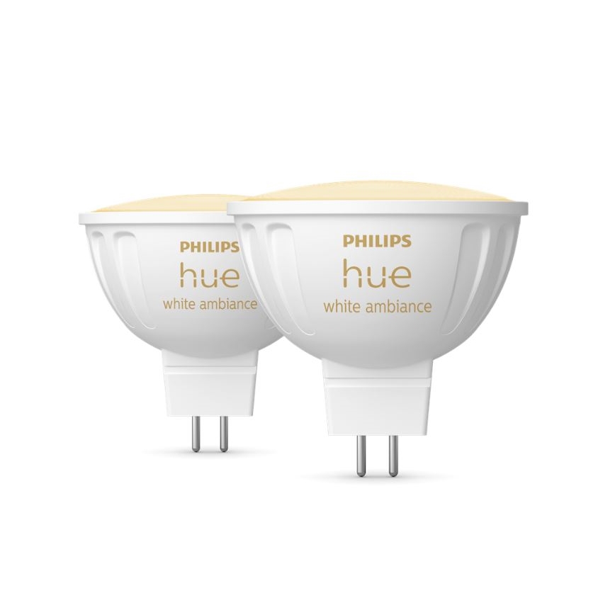 SET 2x LED Zatemnitvena žarnica Philips Hue White Ambiance GU5,3/MR16/5,1W/12V 2200-6500K