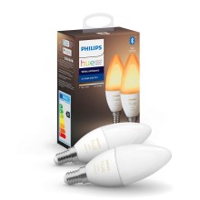 SET 2x LED Zatemnitvena žarnica Philips Hue WHITE AMBIANCE B39 E14/4W/230V 2200K-6500K