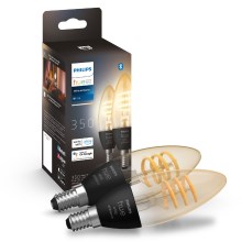 SET 2x LED Zatemnitvena žarnica Philips Hue WHITE AMBIANCE E14/4,6W/230V