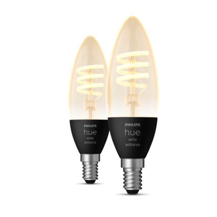 SET 2x LED Zatemnitvena žarnica Philips Hue WHITE AMBIANCE E14/4,6W/230V