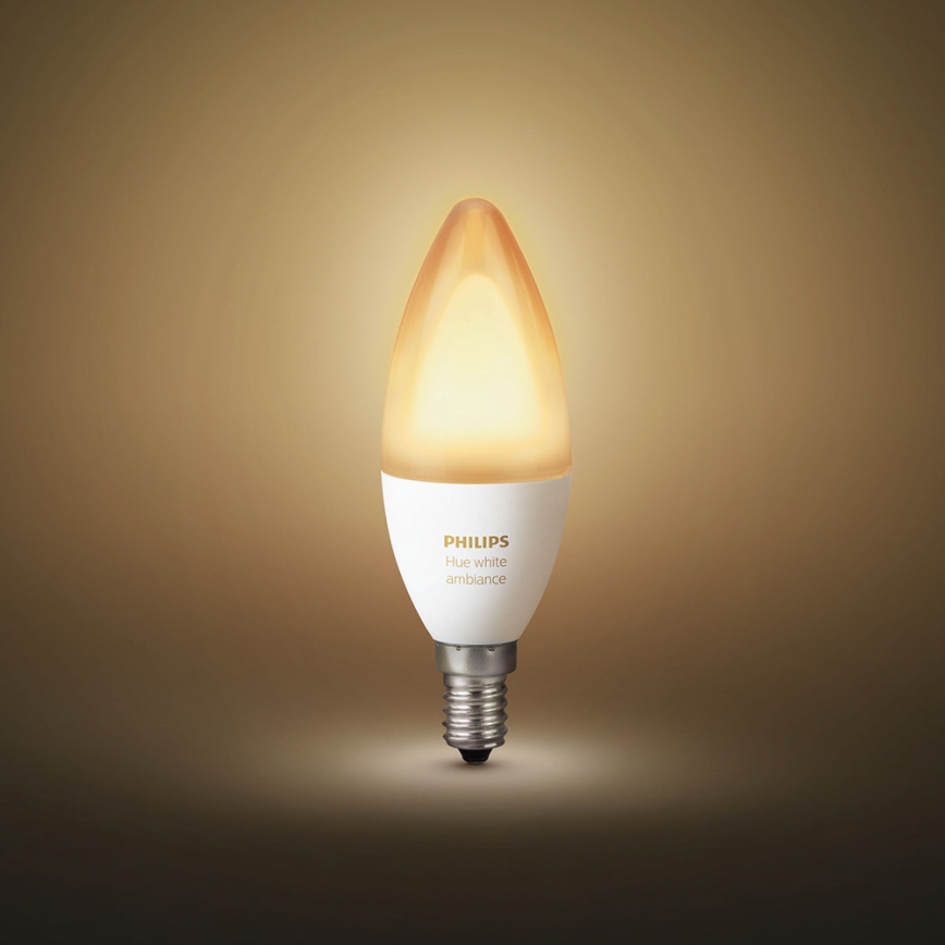 KOMPLET 2x LED Zatemnitvena žarnica Philips HUE WHITE AMBIANCE E14/6W/230V