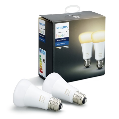 SET 2x LED Zatemnitvena žarnica Philips Hue WHITE AMBIANCE E27/9,5W/230V 2200-6500K