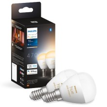 SET 2x LED Zatemnitvena žarnica Philips Hue WHITE AMBIANCE P45 E14/5,1W/230V 2200-6500K