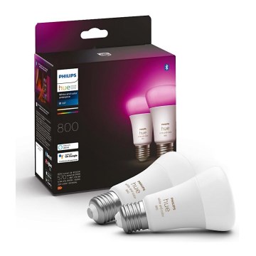 SET 2x LED Zatemnitvena žarnica Philips Hue White And Color Ambiance A60 E27/6,5W/230V 2000-6500K