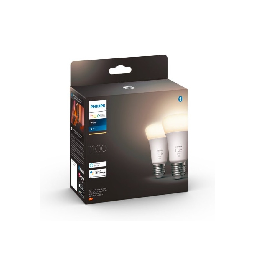 SET 2x LED Zatemnitvena žarnica Philips Hue WHITE E27/9,5W/230V 2700K