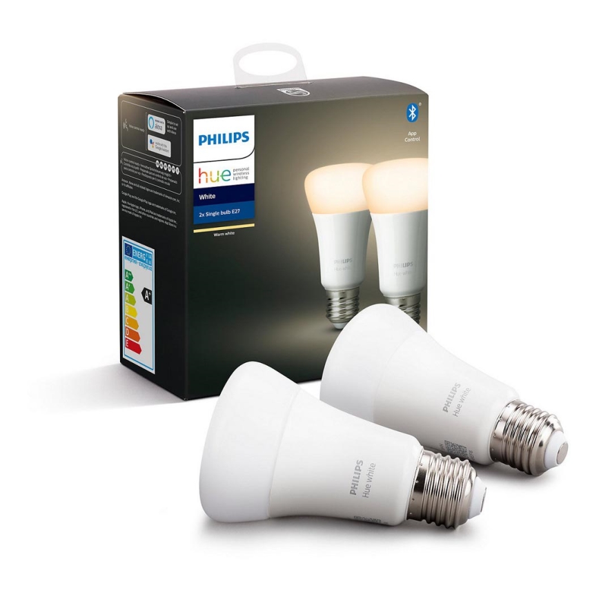 SET 2x LED Zatemnitvena žarnica Philips Hue WHITE E27/9W/230V 2700K