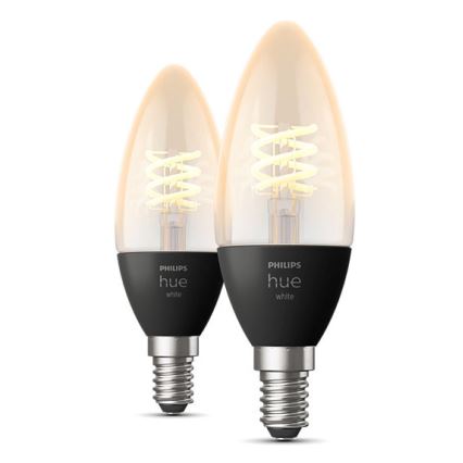 SET 2x LED Zatemnitvena žarnica Philips Hue WHITE FILAMENT E14/4,5W/230V 2100K