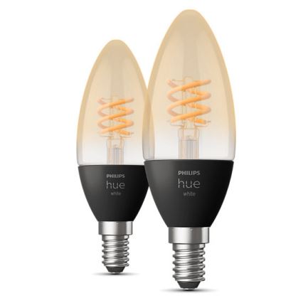 SET 2x LED Zatemnitvena žarnica Philips Hue WHITE FILAMENT E14/4,5W/230V 2100K