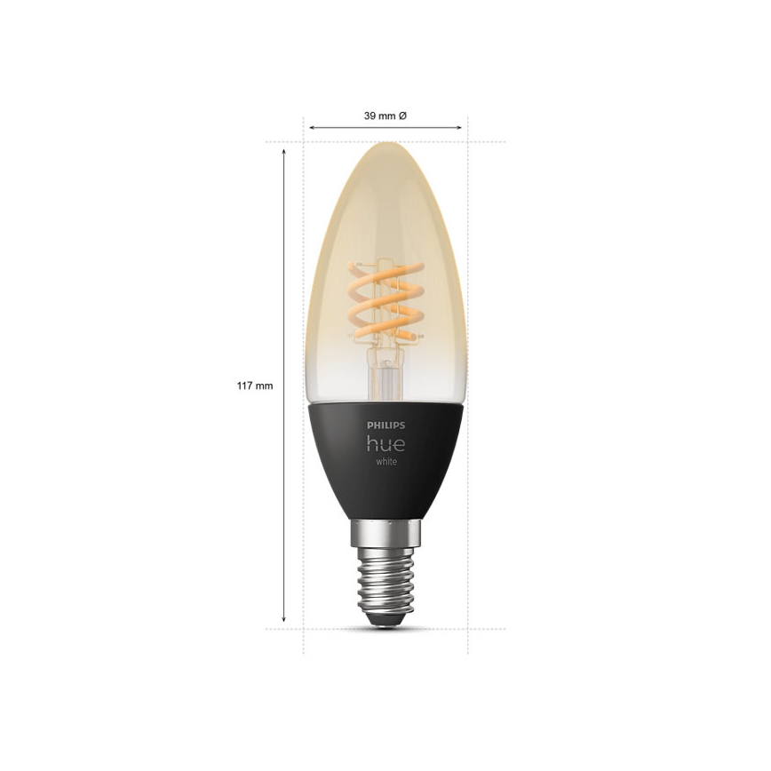 SET 2x LED Zatemnitvena žarnica Philips Hue WHITE FILAMENT E14/4,5W/230V 2100K