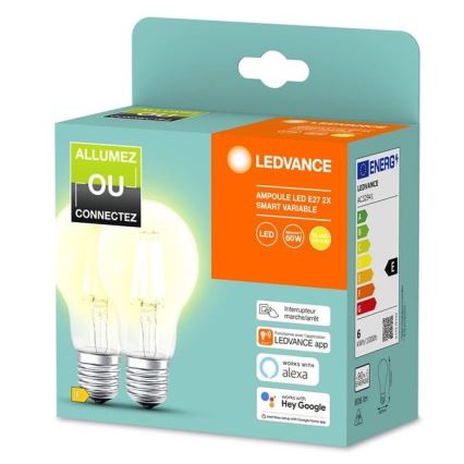 SET 2x LED Zatemnitvena žarnica SMART+ A60 E27/6W/230V 2700K - Ledvance