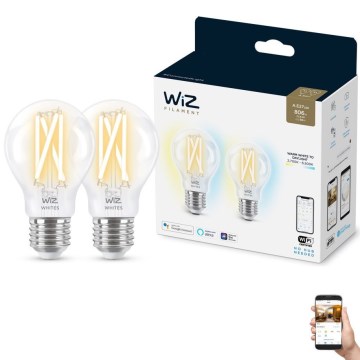 SET 2x LED Zatemnitvena žarnica VINTAGE FILAMENT A60 E27/6,7W/230V 2700-6500K CRI 90 Wi-Fi - WiZ