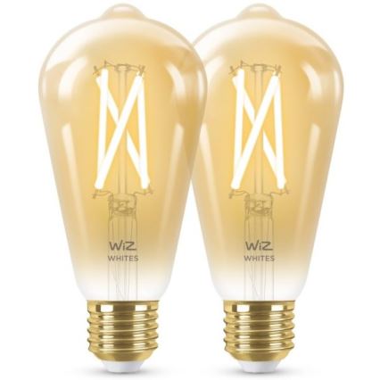 SET 2x LED Zatemnitvena žarnica VINTAGE FILAMENT ST64 E27/6,7W/230V 2000-5000K Wi-Fi - WiZ