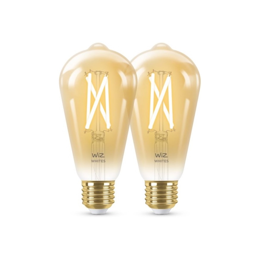 SET 2x LED Zatemnitvena žarnica VINTAGE FILAMENT ST64 E27/6,7W/230V 2000-5000K Wi-Fi - WiZ