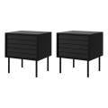 SET 2x Nočna omarica CORTINA 51x45 cm črna