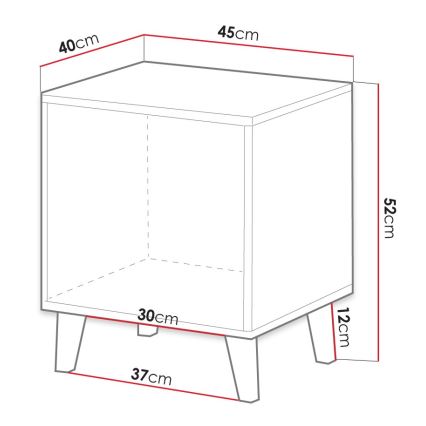 SET 2x Nočna omarica VAMOS 52x45 cm hrast wotan