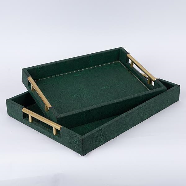 SET 2x Okrasni pladenj 40x30/34x24 cm zelena