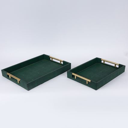SET 2x Okrasni pladenj 40x30/34x24 cm zelena