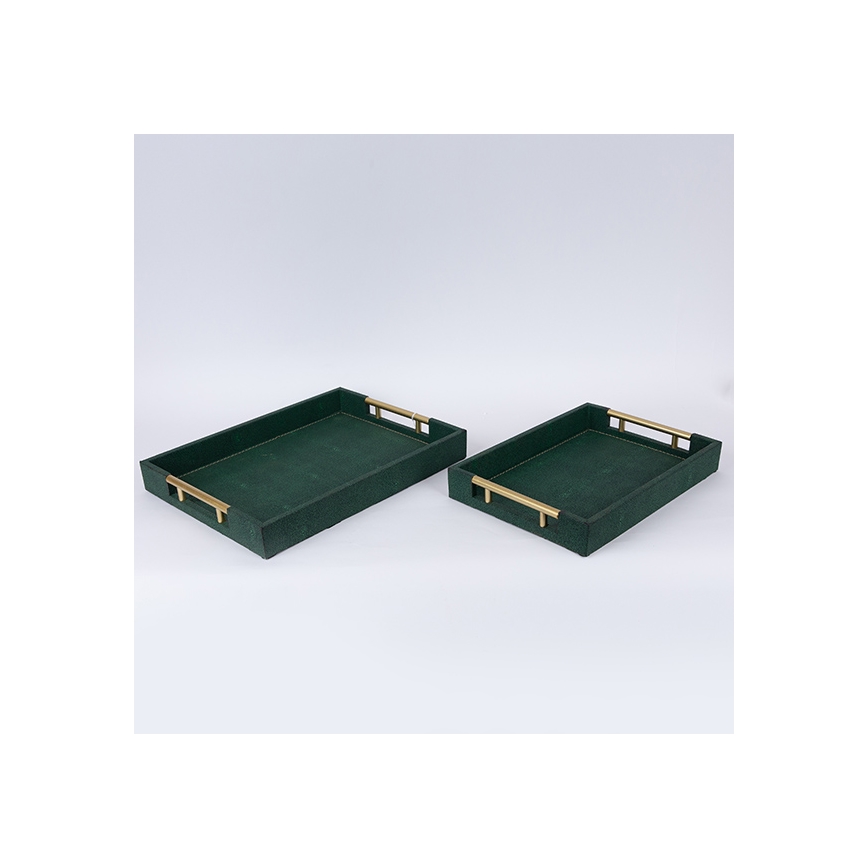 SET 2x Okrasni pladenj 40x30/34x24 cm zelena