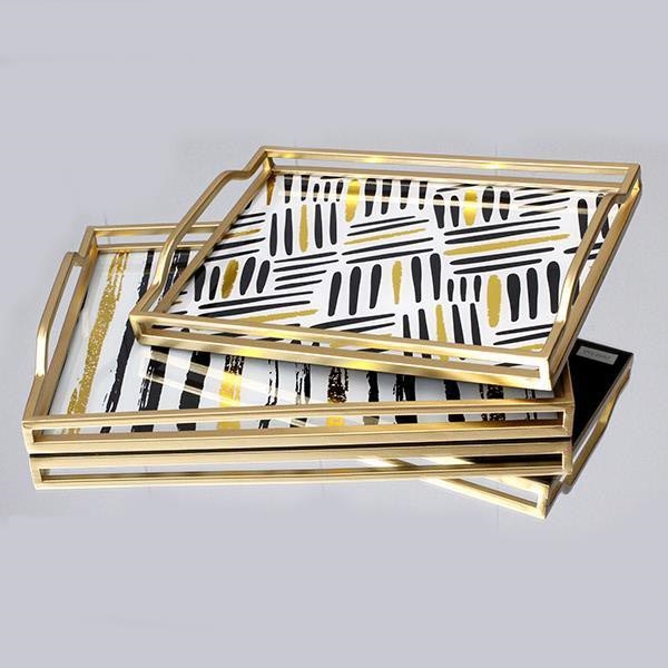 SET 2x Okrasni pladenj 40x30/35x25 cm zlata