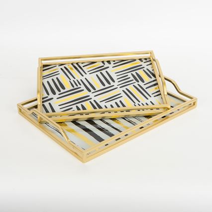 SET 2x Okrasni pladenj 40x30/35x25 cm zlata