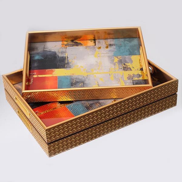 SET 2x Okrasni pladenj 40x30/35x25 cm zlata