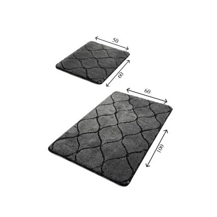 SET 2x Podloga za kopalnico INFINITY 60/100 cm antracit
