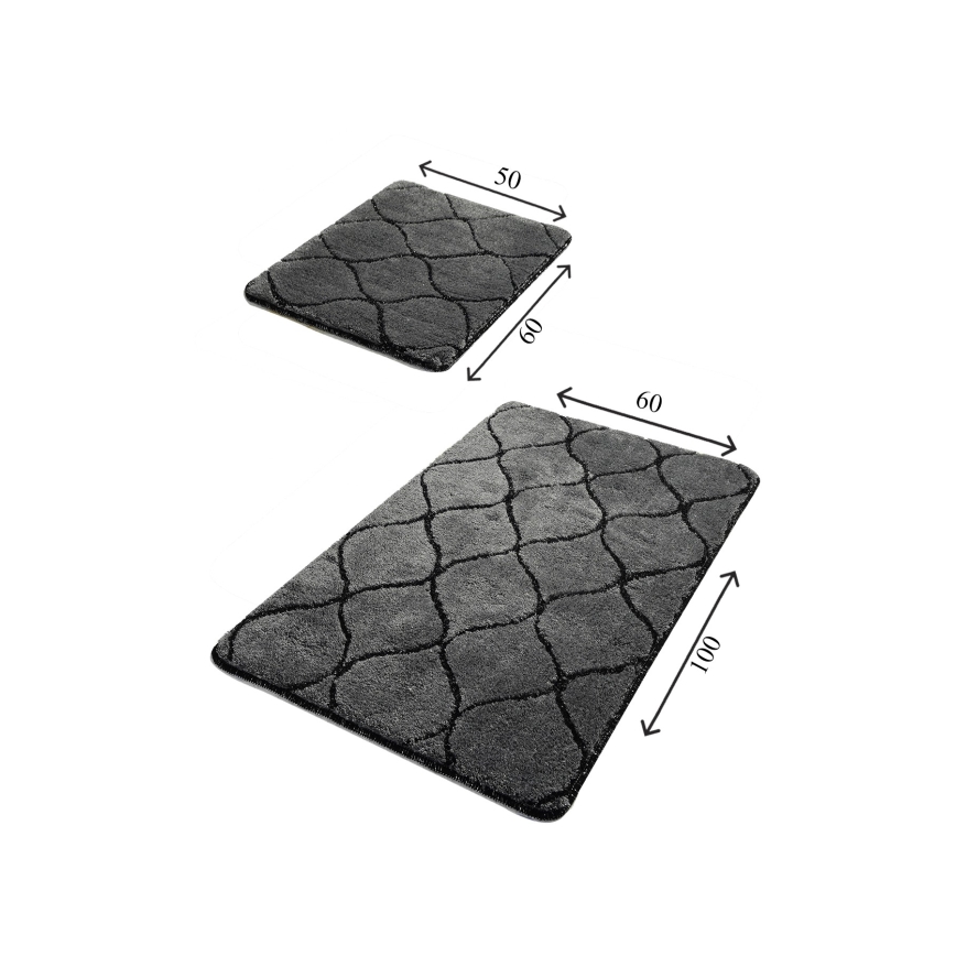 SET 2x Podloga za kopalnico INFINITY 60/100 cm antracit
