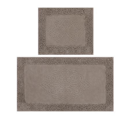 SET 2x Podloga za kopalnico PIANTE 60/100 cm rjava