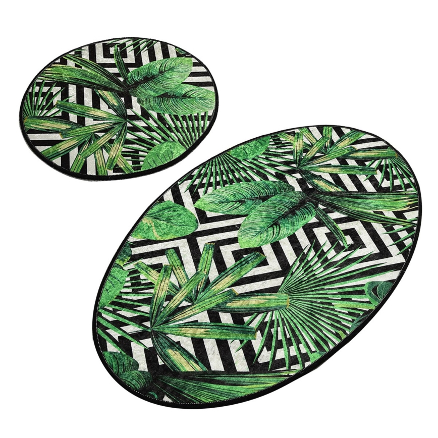 SET 2x Podloga za kopalnico TROPIC 60/100 cm zelena