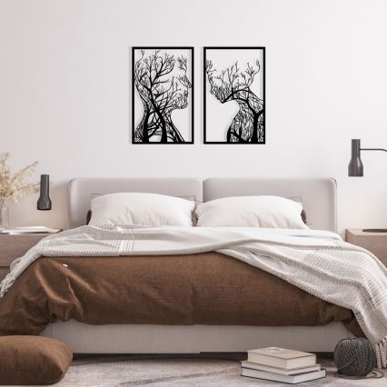 SET 2x Stenska dekoracija 86x63 cm Tree of Life kovina