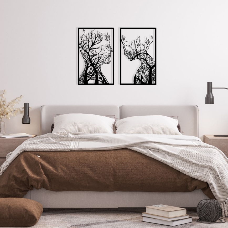 SET 2x Stenska dekoracija 86x63 cm Tree of Life kovina