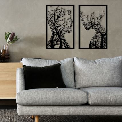 SET 2x Stenska dekoracija 86x63 cm Tree of Life kovina