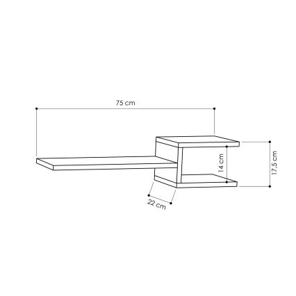 SET 2x Stenska polica FORK bela