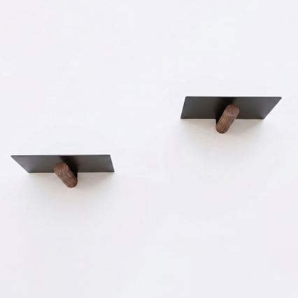 SET 2x stenske police 15x21 cm črne