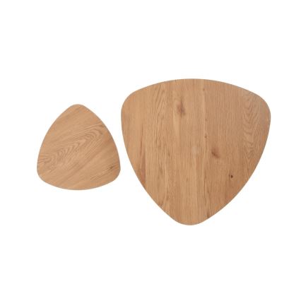 SET 2x Stranska mizica NICEA pr. 40/60 cm zlat hrast/črna