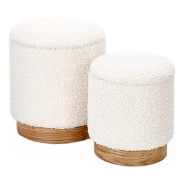 SET 2x Tabure CANCUN pr. 31/38 cm bela/rjava