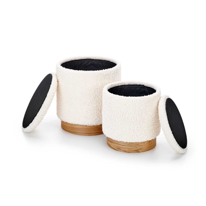 SET 2x Tabure CANCUN pr. 31/38 cm bela/rjava