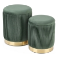 SET 2x Tabure MONTY pr. 36/44 cm zelena/zlata