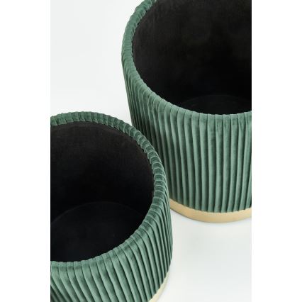 SET 2x Tabure MONTY pr. 36/44 cm zelena/zlata