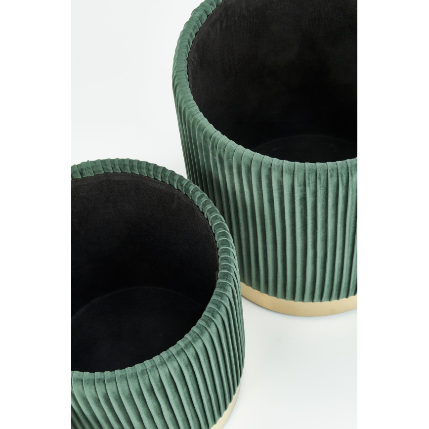 SET 2x Tabure MONTY pr. 36/44 cm zelena/zlata