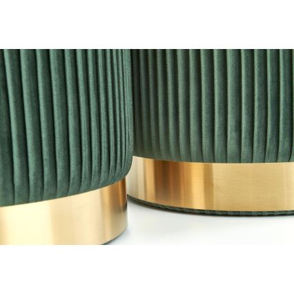 SET 2x Tabure MONTY pr. 36/44 cm zelena/zlata