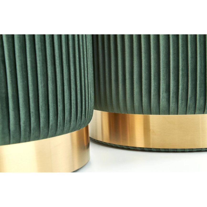 SET 2x Tabure MONTY pr. 36/44 cm zelena/zlata