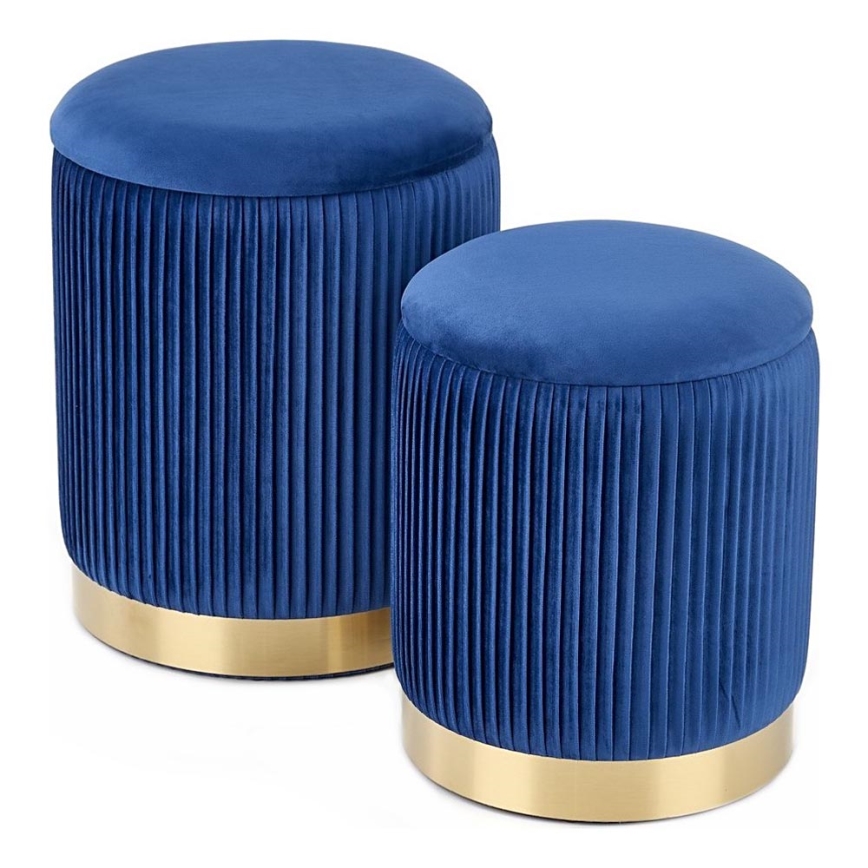 SET 2x Tabure MONTY pr. 36/66 cm modra/zlata